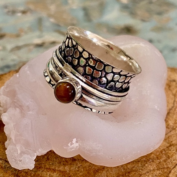 NWOT Artisan Tiger Eye Sterling Silver Ring - Picture 8 of 15